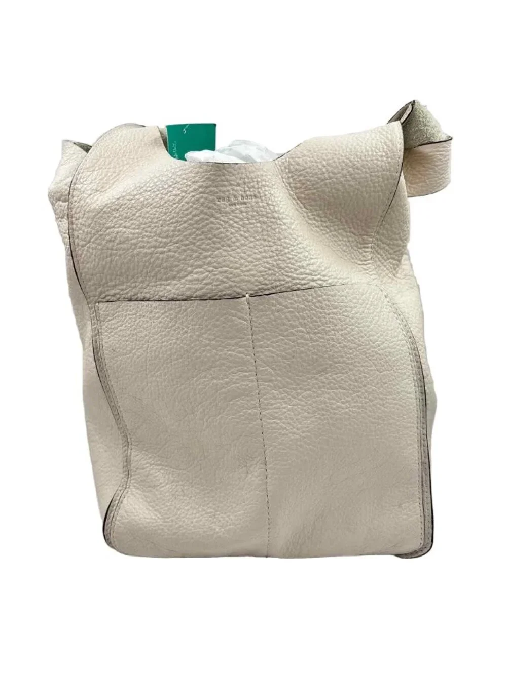 RAG & BONE Cream White Leather LOGAN Hobo Shopper Shoulder Bag Purse